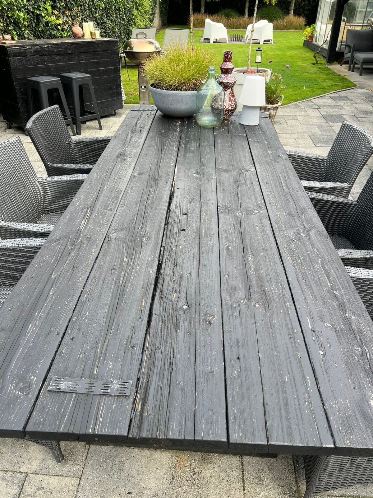 Foto 4 van Grote robuuste tuintafel 247x99 van steigerhout