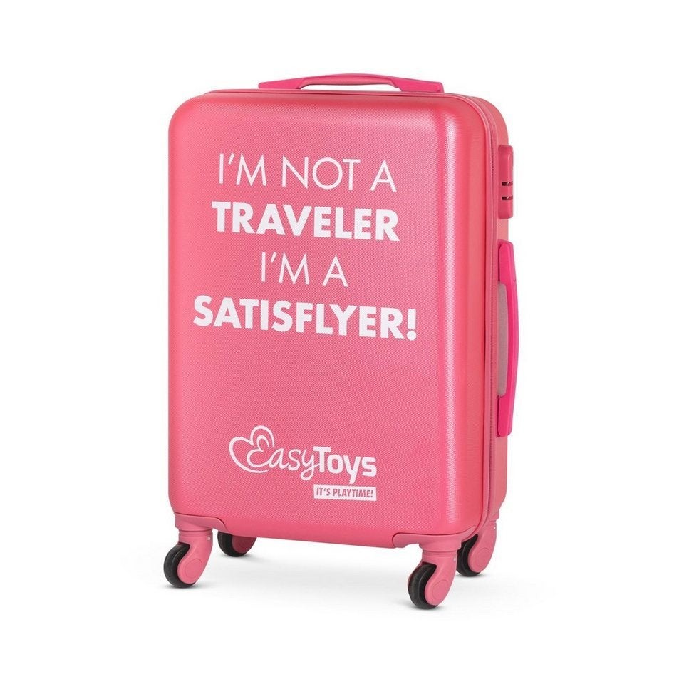 Roze EasyToys Satisflyer Koffer met Wieltjes, Ophalen, Minder dan 35 cm, Roze, Wieltjes
