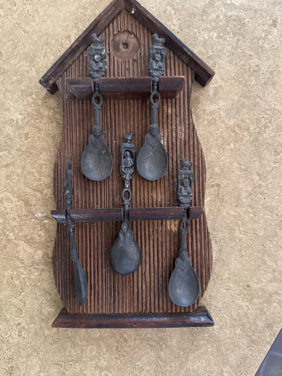 Decoratieve lepelrek met 6 lepels, Ophalen of Verzenden