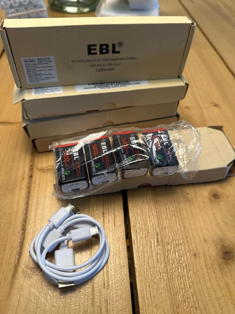 EBL 9V 6F22 Lithium-ion Oplaadbare Batterijen (5400mWh), Ophalen of Verzenden, Nieuw, Oplaadbaar