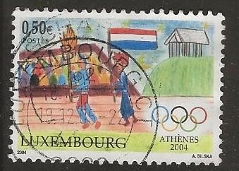 Luxemburg 49, vlaggendrager OS, Verzenden, Luxemburg, Gestempeld