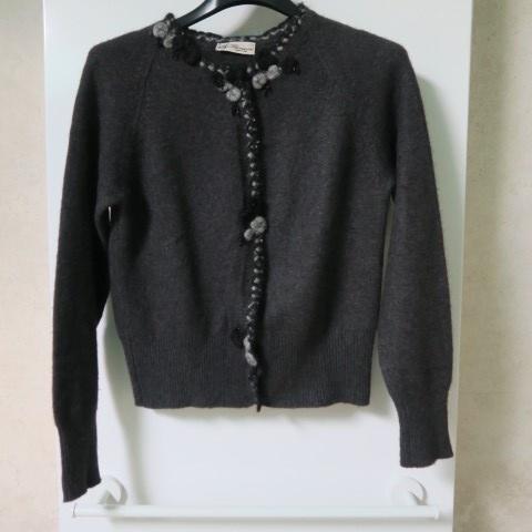 Gileetje grijs cashmere zijde strass Blumarine mt 38 (it 42), Ophalen of Verzenden, Zo goed als nieuw, Grijs, Blumarine