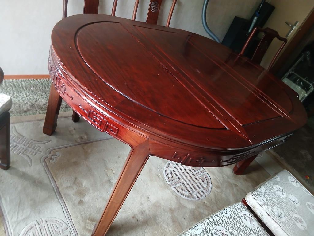 uitschuifbare Chinese Ming-stijl eettafel, Ophalen, Uitschuifbare Chinese Ming-stijl eettafel, 50 tot 100 cm, Zo goed als nieuw