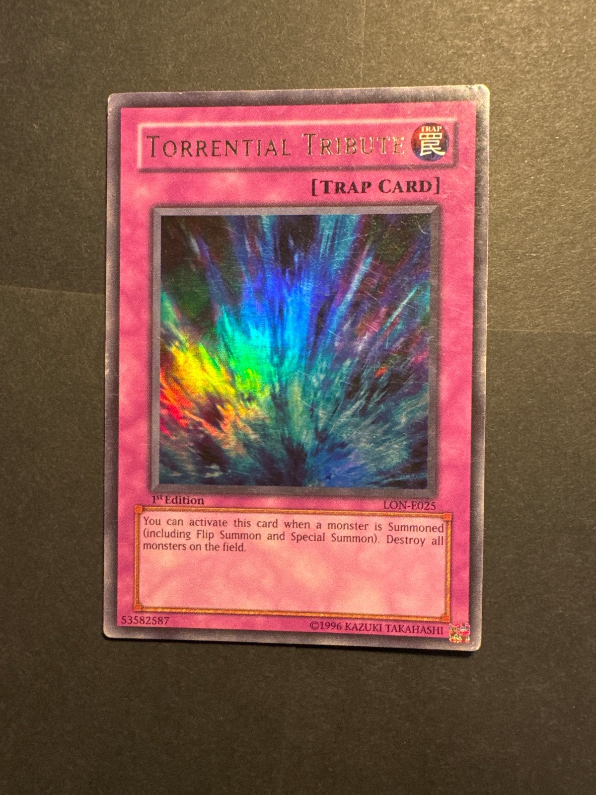 Yu-Gi-Oh! Torrential Tribute 1st Edition LON-E025 Foil, Ophalen of Verzenden, Gebruikt, Losse kaart, Foil