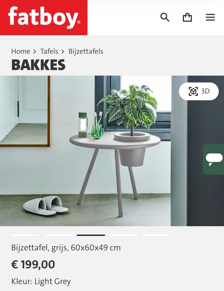 Fatboy Bakkes, Minder dan 55 cm, Metaal of Aluminium, Rond, Zo goed als nieuw