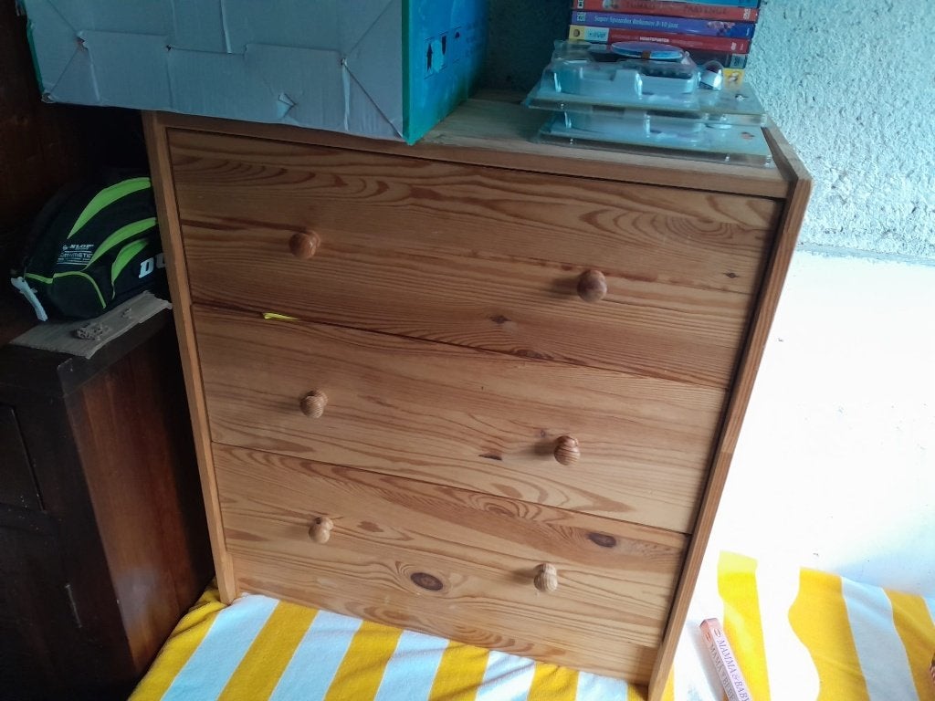 Houten ladekast met 4 laden, Huis en Inrichting, Ophalen, Gebruikt, Klassiek, functioneel, 100 tot 150 cm