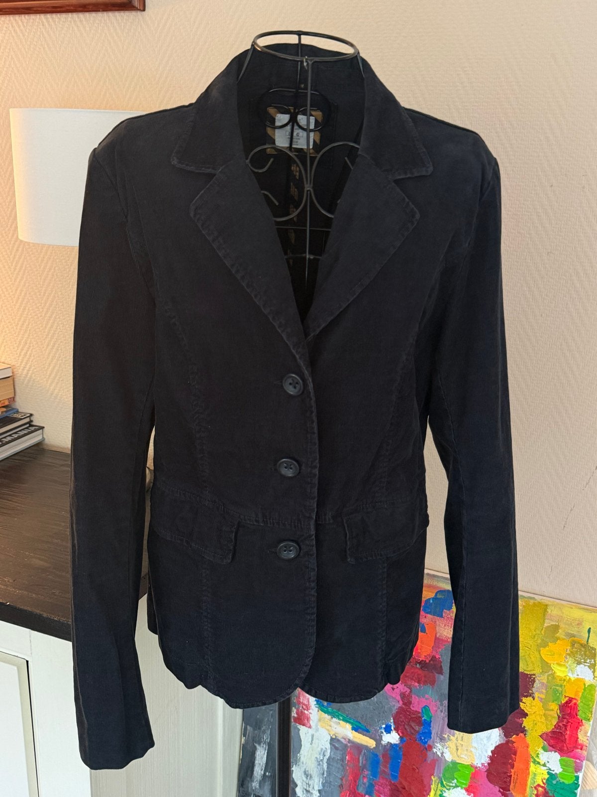 Fijn corduroy blauw jasje, Blauw, Maat 42/44 (L), Ophalen of Verzenden, Jasje