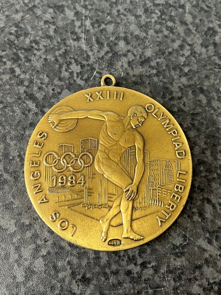 bronzen herdenkingsmedaille Olympische Zomerspelen 1984  LA, Ophalen of Verzenden, Brons, Buitenland