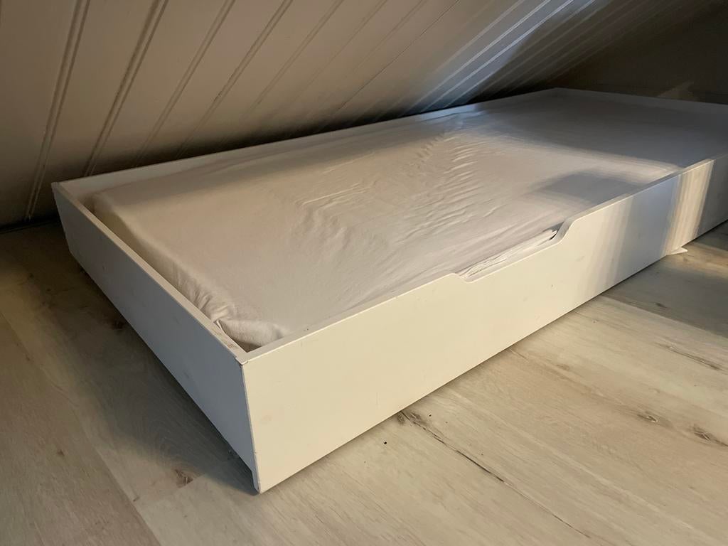 Woood bedlade wit - Nikki en Jade met matras zgan, 90 cm, Eenpersoons, Wit, Ophalen of Verzenden