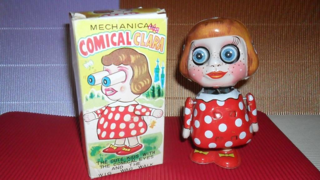 blikken speelgoed comical clara nieuwstaat in doos japan 60s, Antiek en Kunst, Antiek | Speelgoed, Ophalen of Verzenden