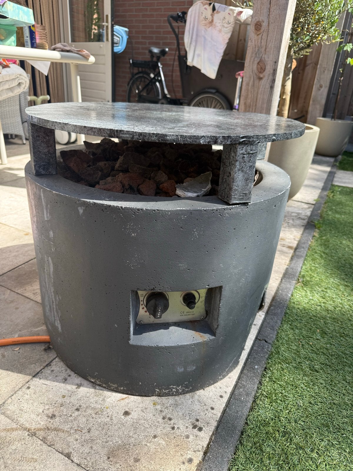 Happy Cocooning vuurtafel op gas met plateau, Ophalen, Gebruikt