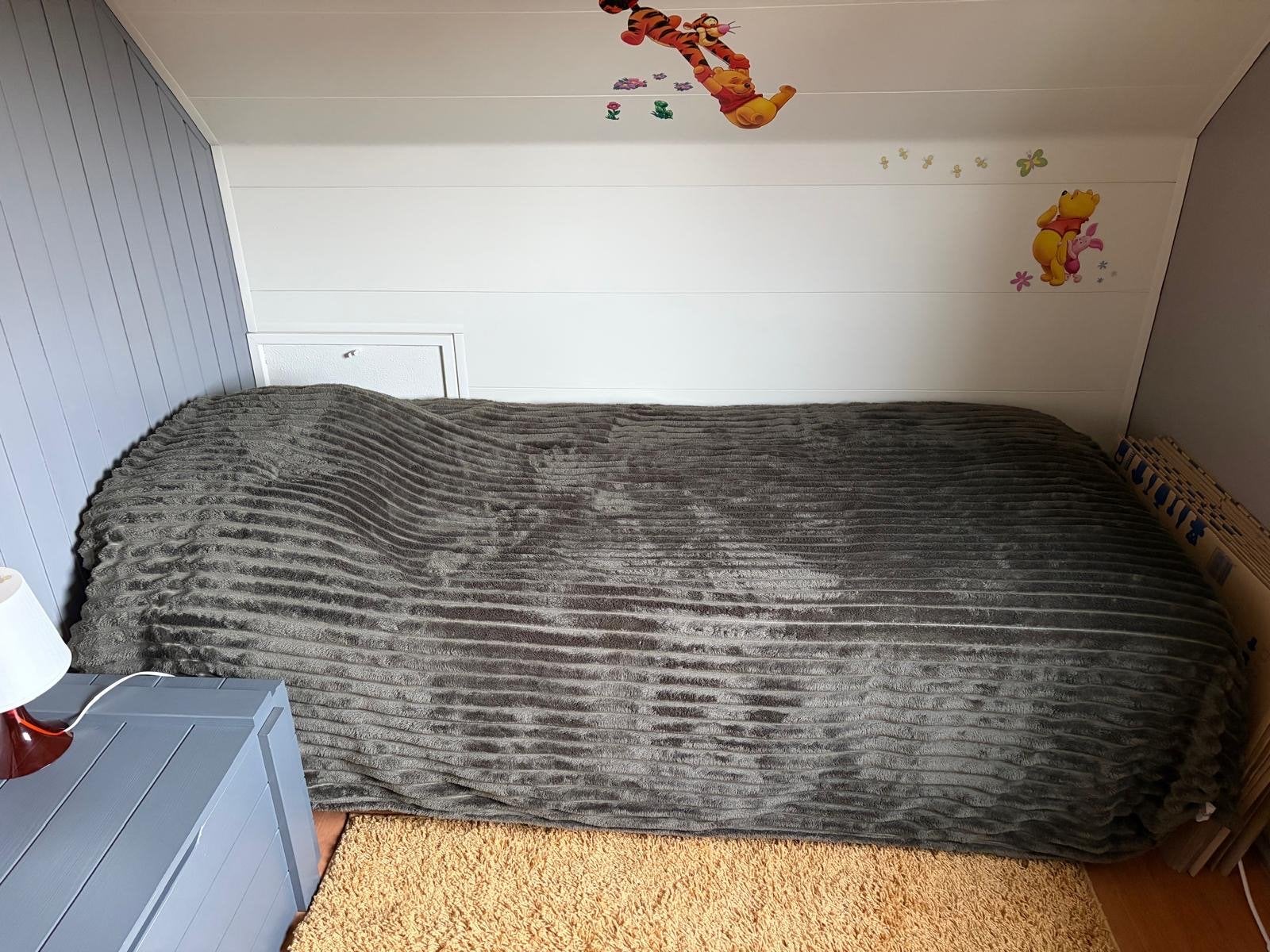 Eenpersoonsbed boxspring met matras 200x90, Ophalen, 85 tot 100 cm, Gebruikt, Lattenbodem