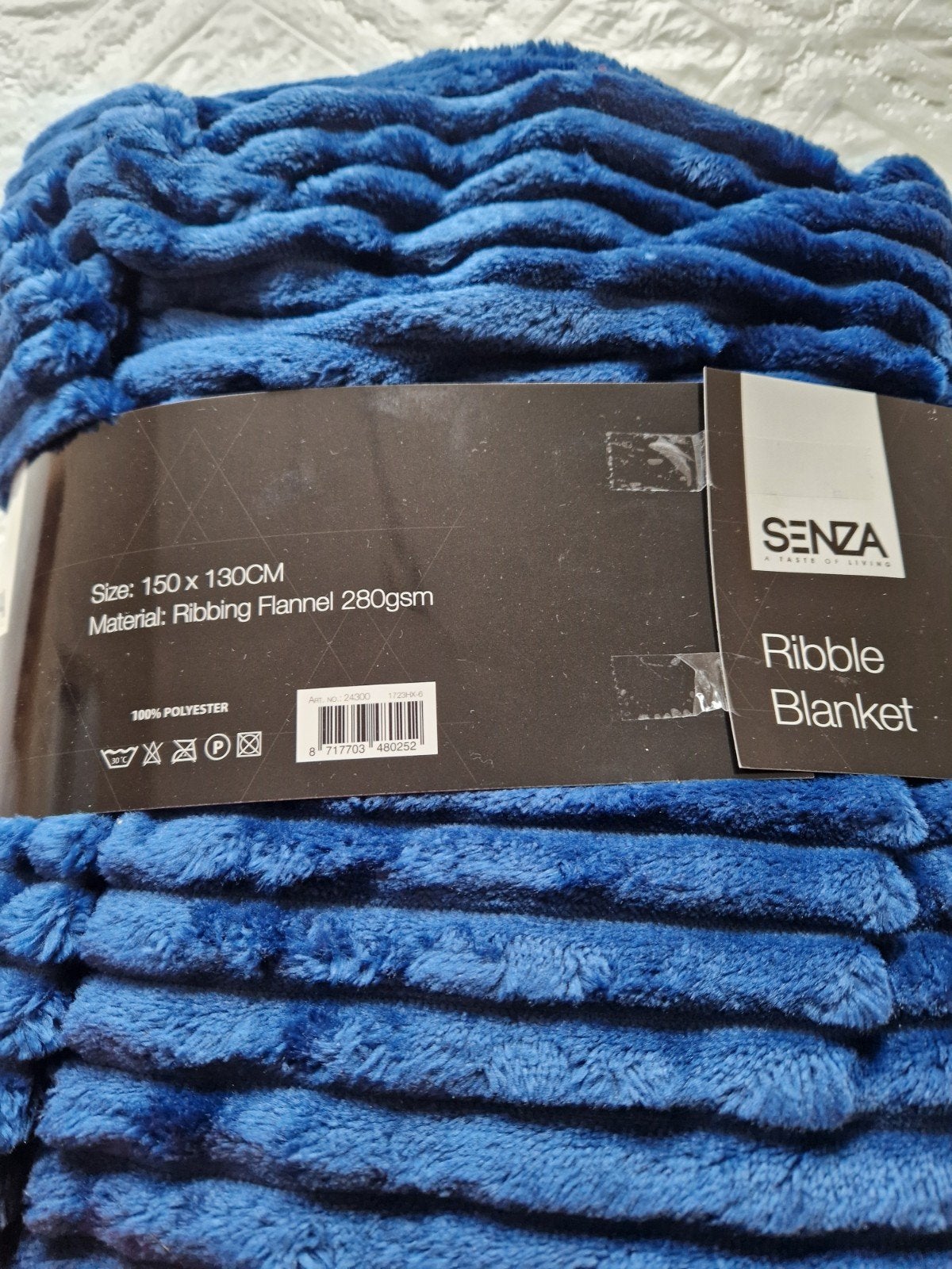 Nieuwe Senza Ribble Plaid - Blauw, 150x130cm, Nieuw, Ophalen of Verzenden, Plaid, Blauw