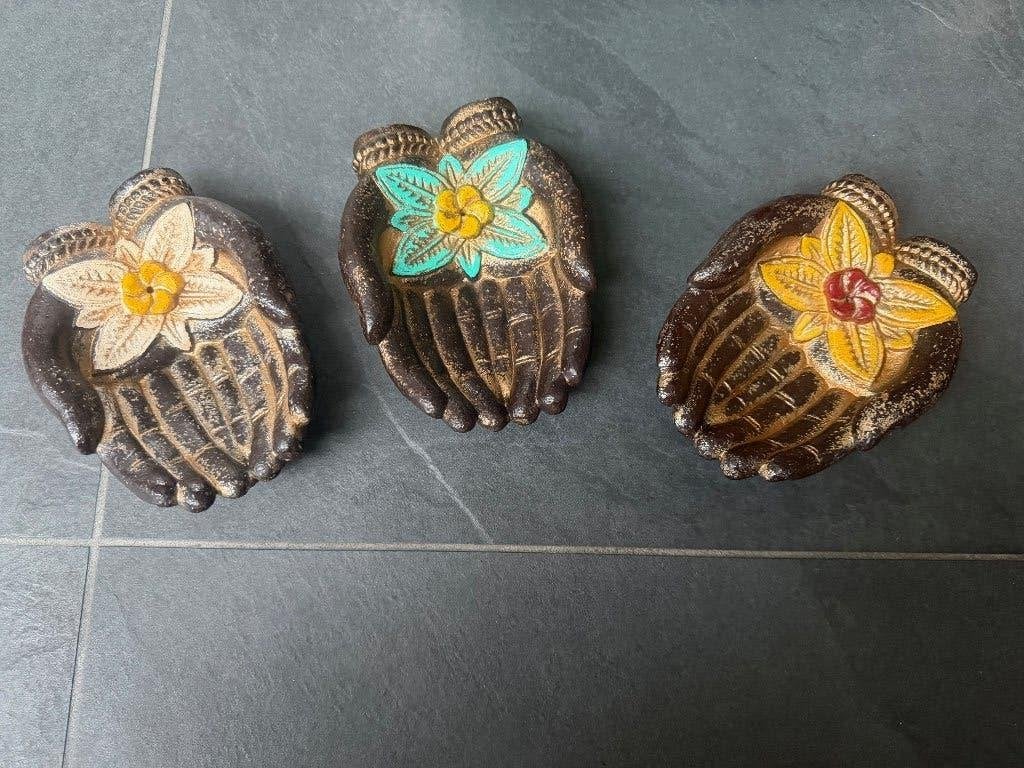 Lotus hand wierookbrander wierook houder handbeschilderd, Huis en Inrichting, Verburgt Vintage, Geurverspreider, Meerkleurig, Nieuw