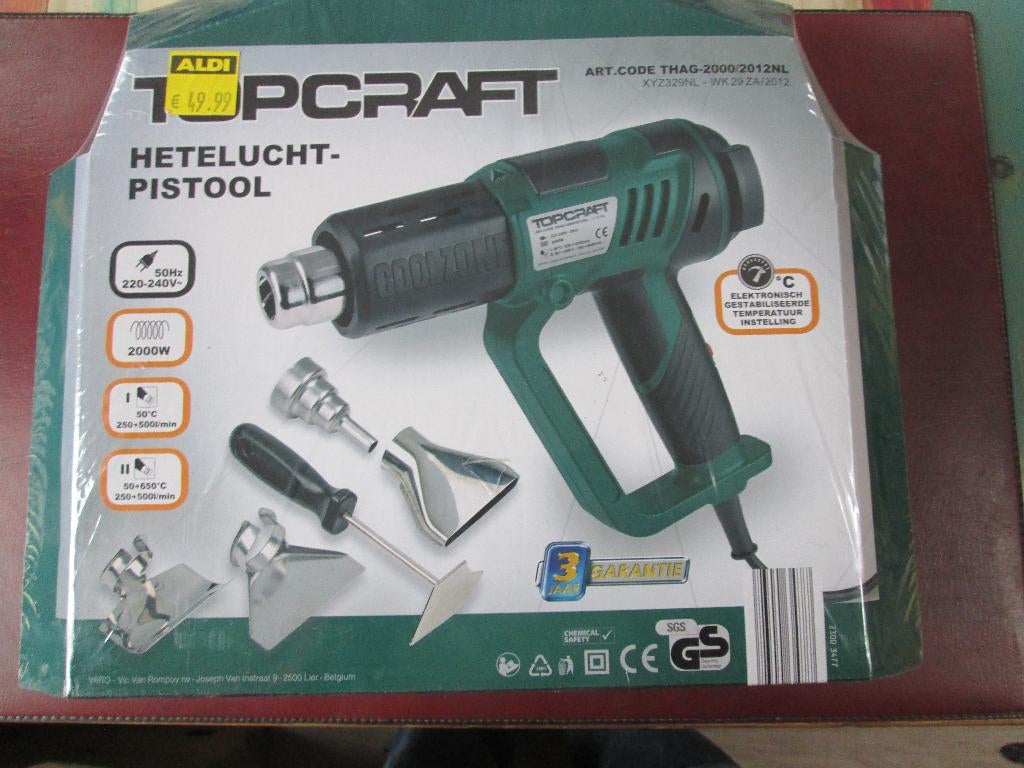 Nieuw Topcraft Hetelucht-Pistool, 2000W, Doe-het-zelf en Verbouw, Verzenden, Nieuw