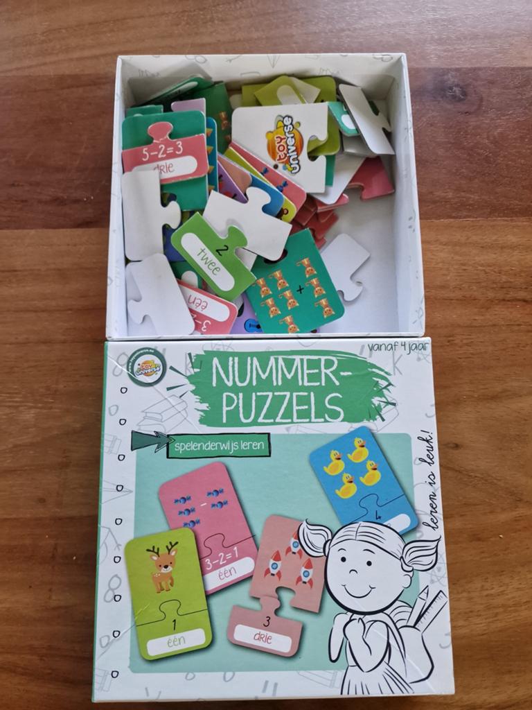 Nummer-Puzzels: Spelenderwijs Leren Tellen, Ophalen of Verzenden, Meer dan 50 stukjes, Gebruikt, 4 tot 6 jaar