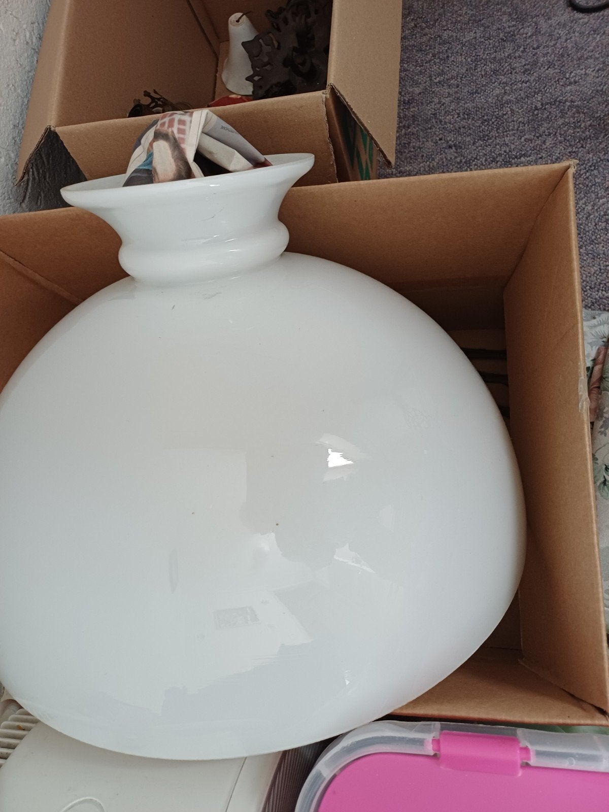 Antieke olielamp met engelen en bloemmotief, Antiek en Kunst, Antiek | Lampen, Ophalen