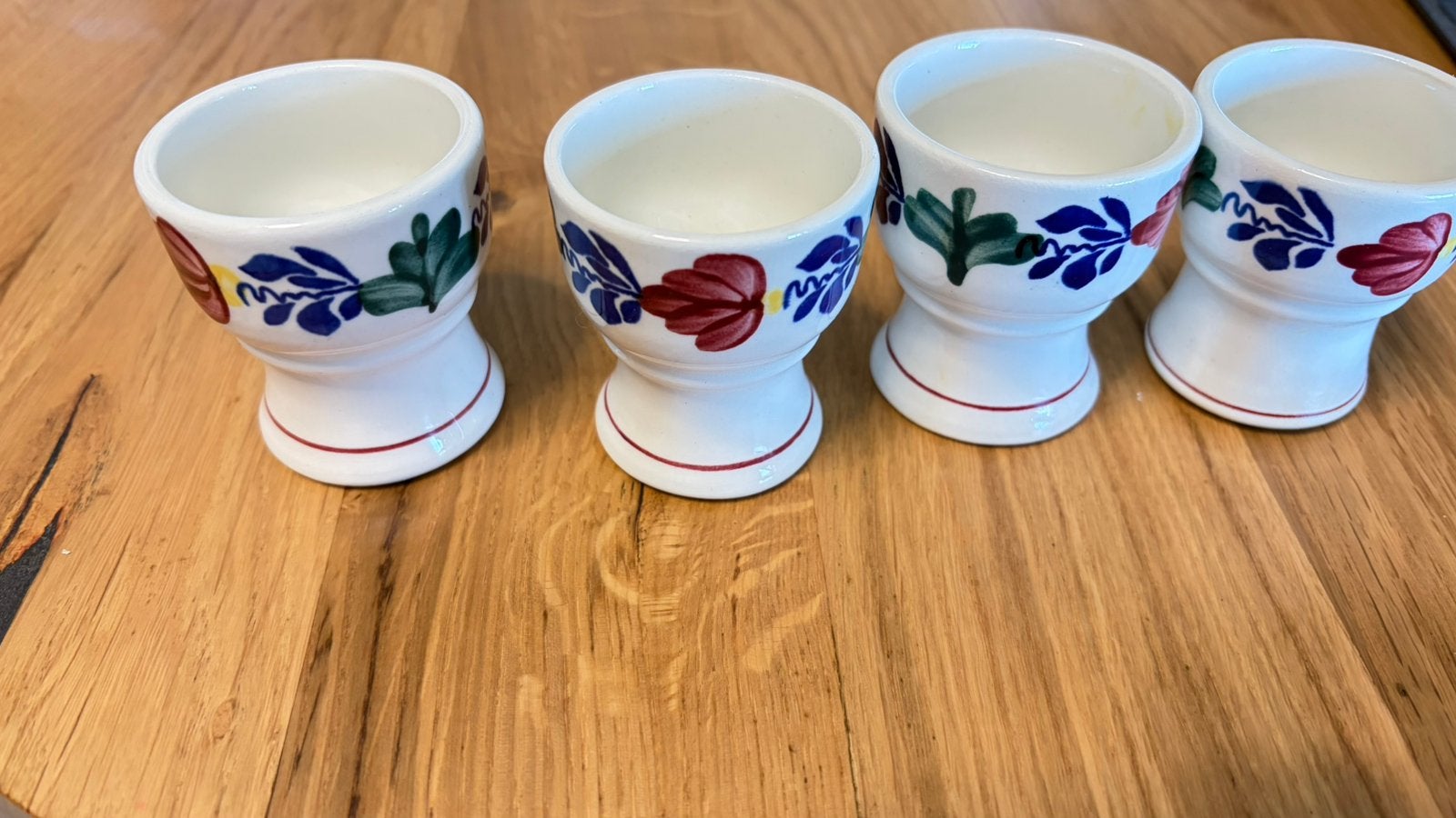 4 boerenbont  eierdopjes, Huis en Inrichting, Keuken | Servies, Ophalen, Overige typen, Zo goed als nieuw, Overige stijlen