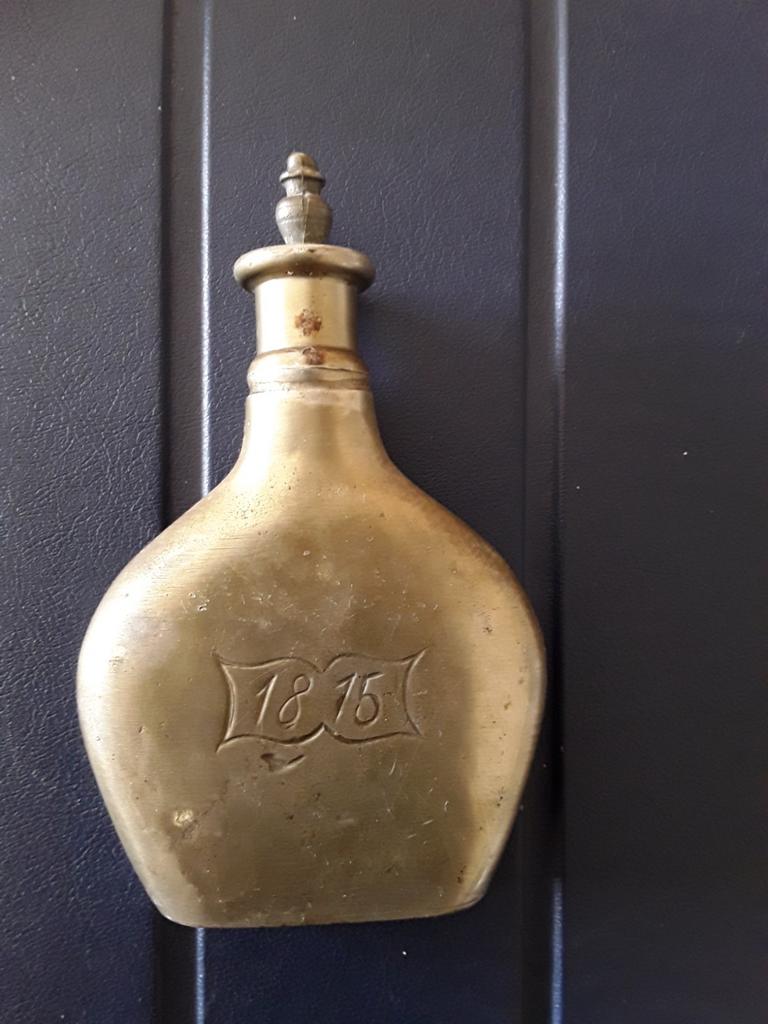 Antiek tinnen heupflesje uit 1815, Ophalen of Verzenden