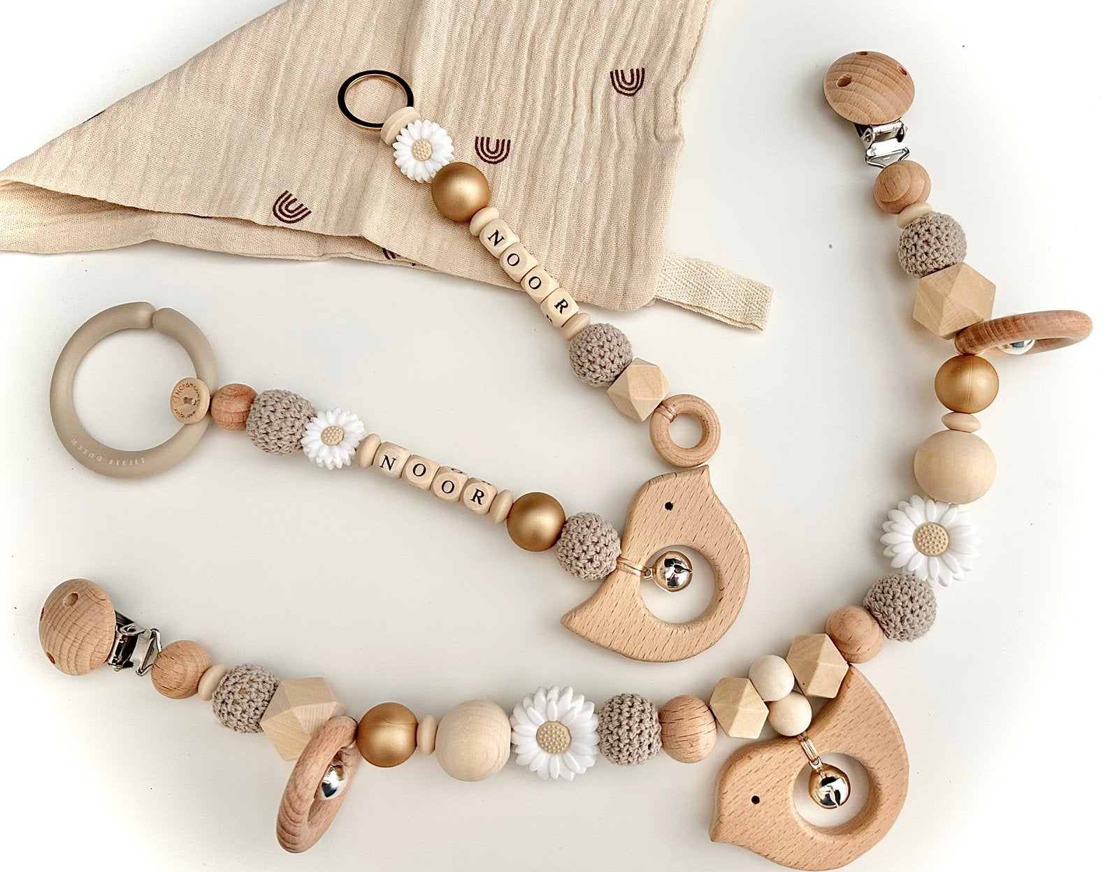Speenkoord wagenspanner tashanger babygym boxspanner enz enz, Ophalen of Verzenden, Nieuw, Kraamcadeau