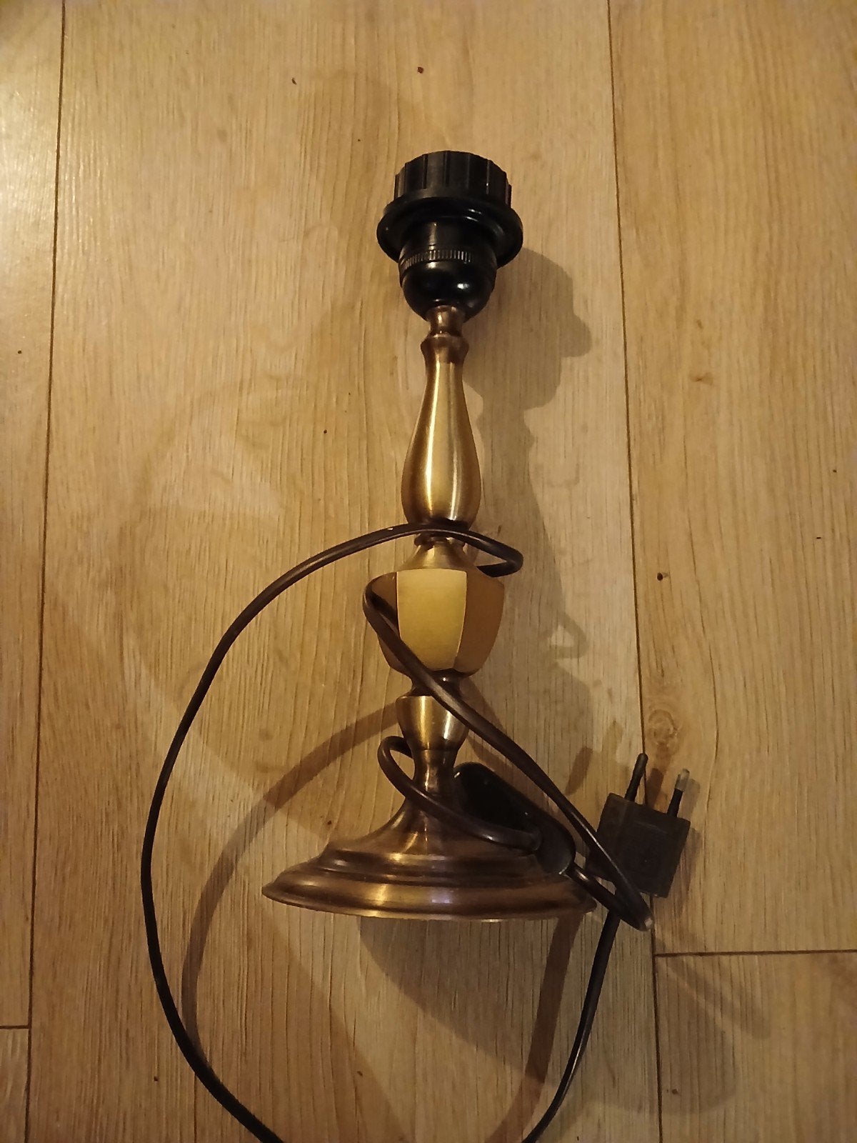 Vintage Messing Tafellamp - Klassiek Design, Gebruikt, Goud, E27 (groot), Ophalen of Verzenden