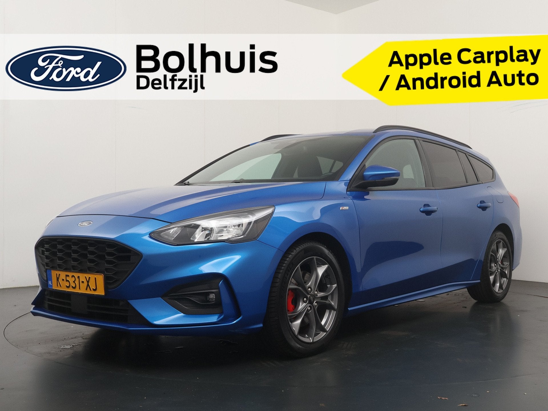 Ford FOCUS Wagon EcoBoost Hybrid 125 pk ST Line X | Camera |, Auto's, 12 maanden, Gebruikt, Blauw, Origineel Nederlands