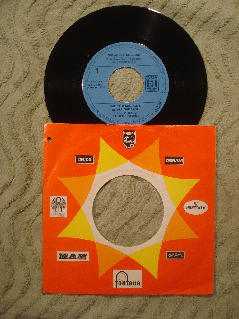 Paul de Senneville & Oliver Toussaint 7": ‘Dolannes Melodie’, Ophalen of Verzenden, Zo goed als nieuw, 7 inch, Filmmuziek en Soundtracks