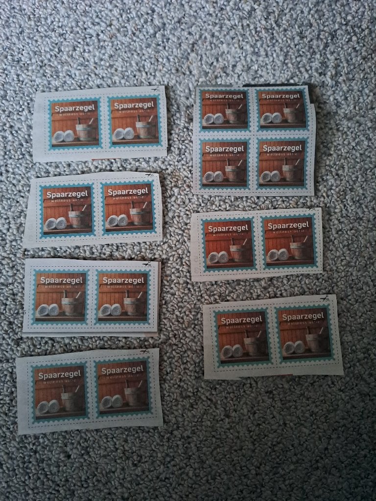 AD Wellness zegels 16 stuks, Hobby en Vrije tijd, Verzenden, Winkel, Super of Benzinepomp, Zegels, Bonnen of Punten