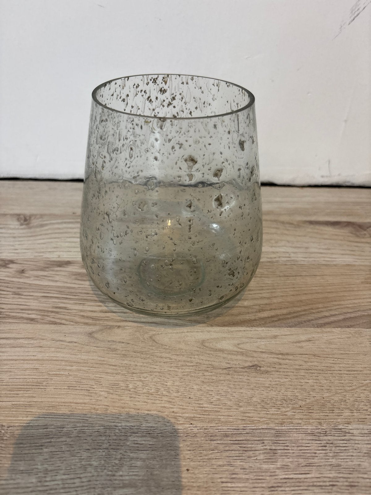 Decoratieve glazen vaas/windlicht - Hoogte 14cm, Ophalen, Gebruikt, Overige kleuren, Glas