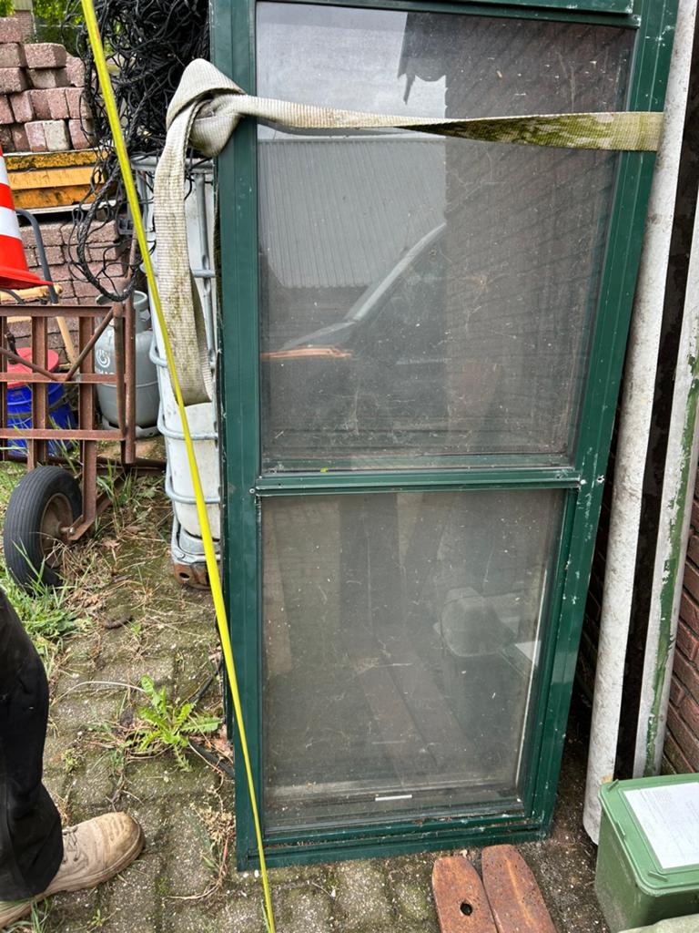 9 Aluminium schuiframen voor schuur/stal/tuinhuis, Ophalen, Gevelraam of Ruit, Gebruikt, Minder dan 80 cm