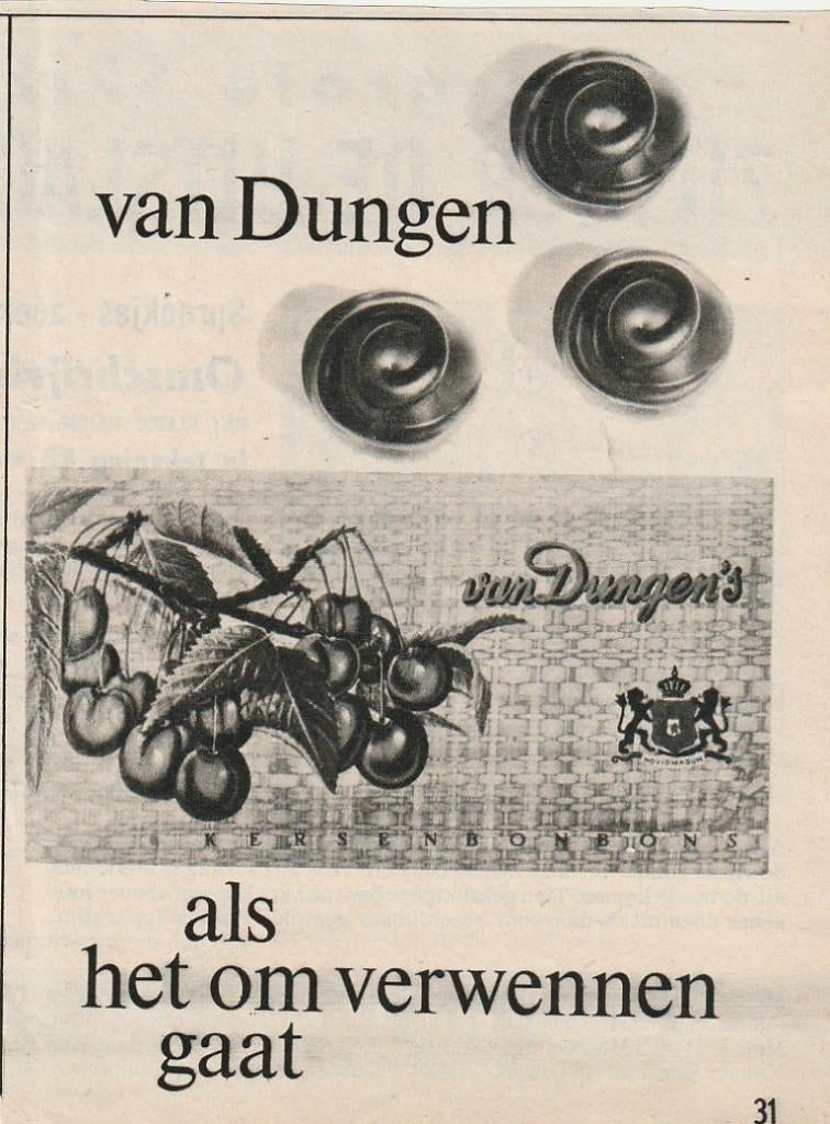 Retro reclame 1961 Van Dungen chocolade verwen idee, Verzamelen, Retro, Verzenden, Overige typen
