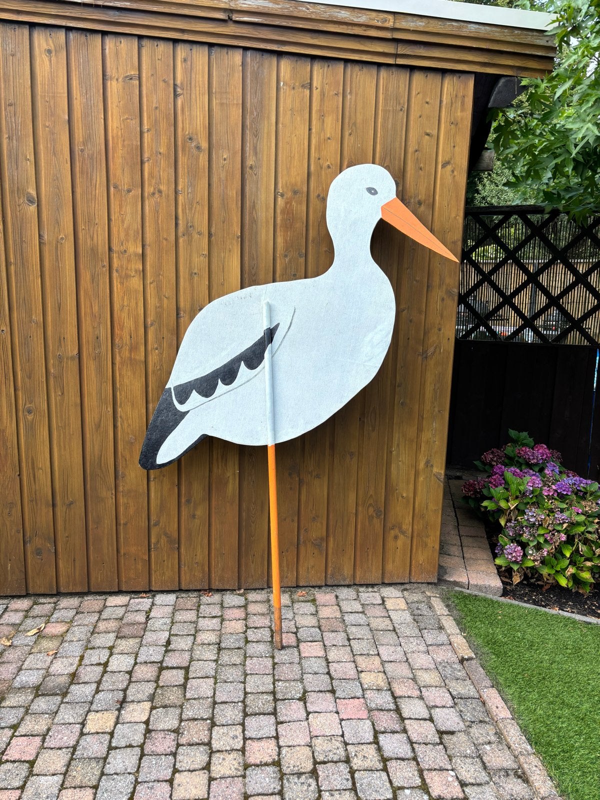 Geboortebord Ooievaar - Ideaal voor tuin of raam, Ophalen, Gebruikt, Geboortebord