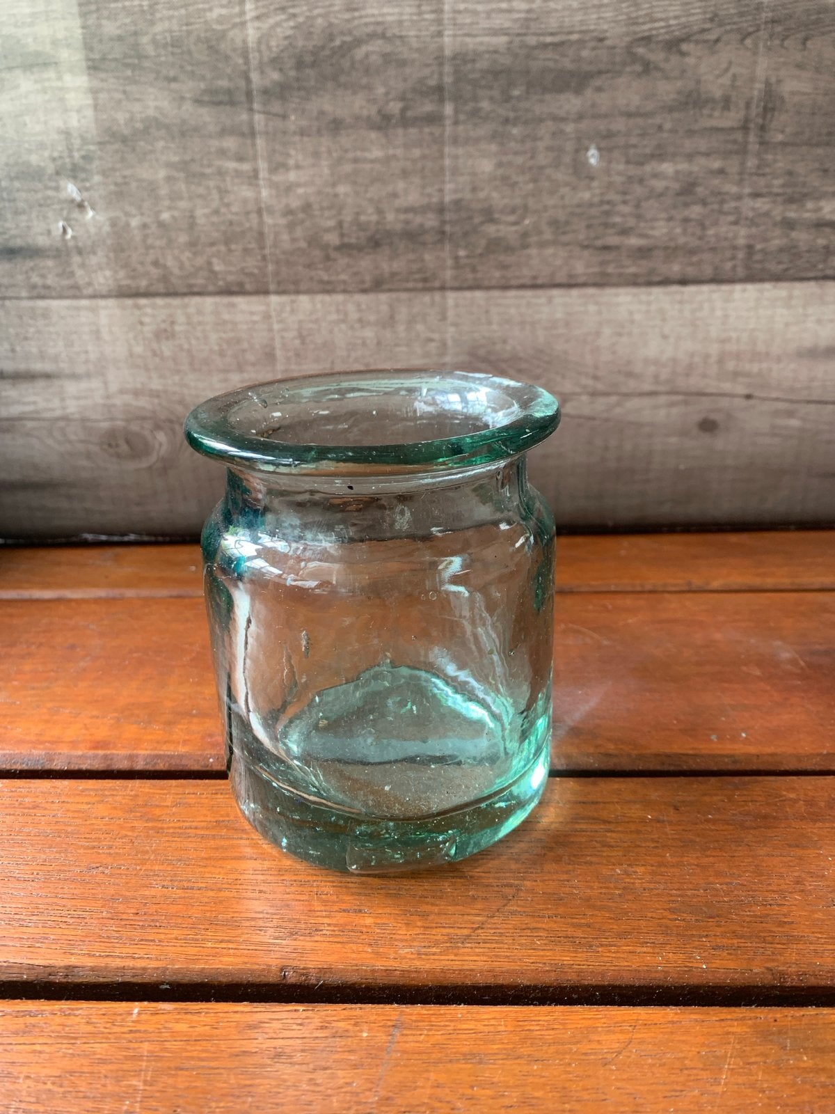 Groene gerecyclede glazen pot, 10 cm hoog, Ophalen of Verzenden