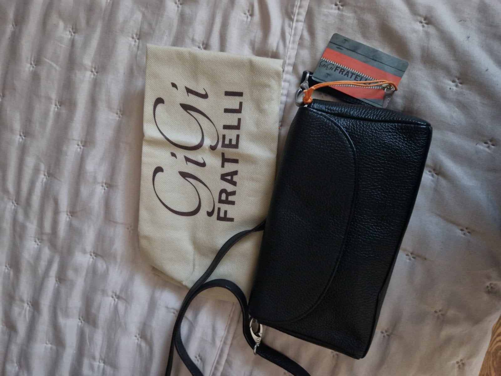 Gigi Fratelli schoudertasje / clutch zwart leer, Sieraden, Tassen en Uiterlijk, Ophalen of Verzenden, Nieuw, Zwart, Schoudertasje