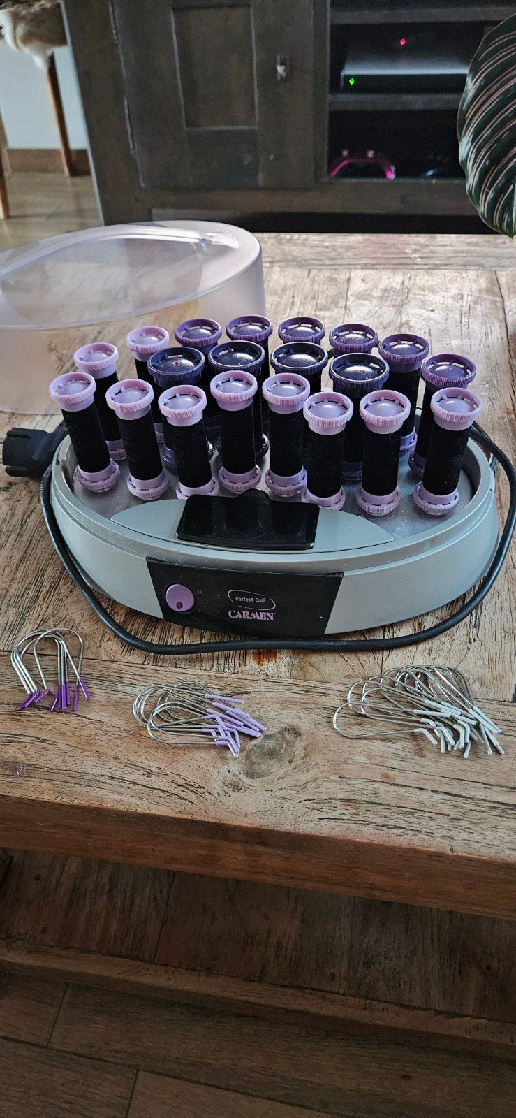 Carmen Perfect Curl - Krulset met 20 verwarmde rollers, Ophalen of Verzenden, Zo goed als nieuw, Haarverzorging
