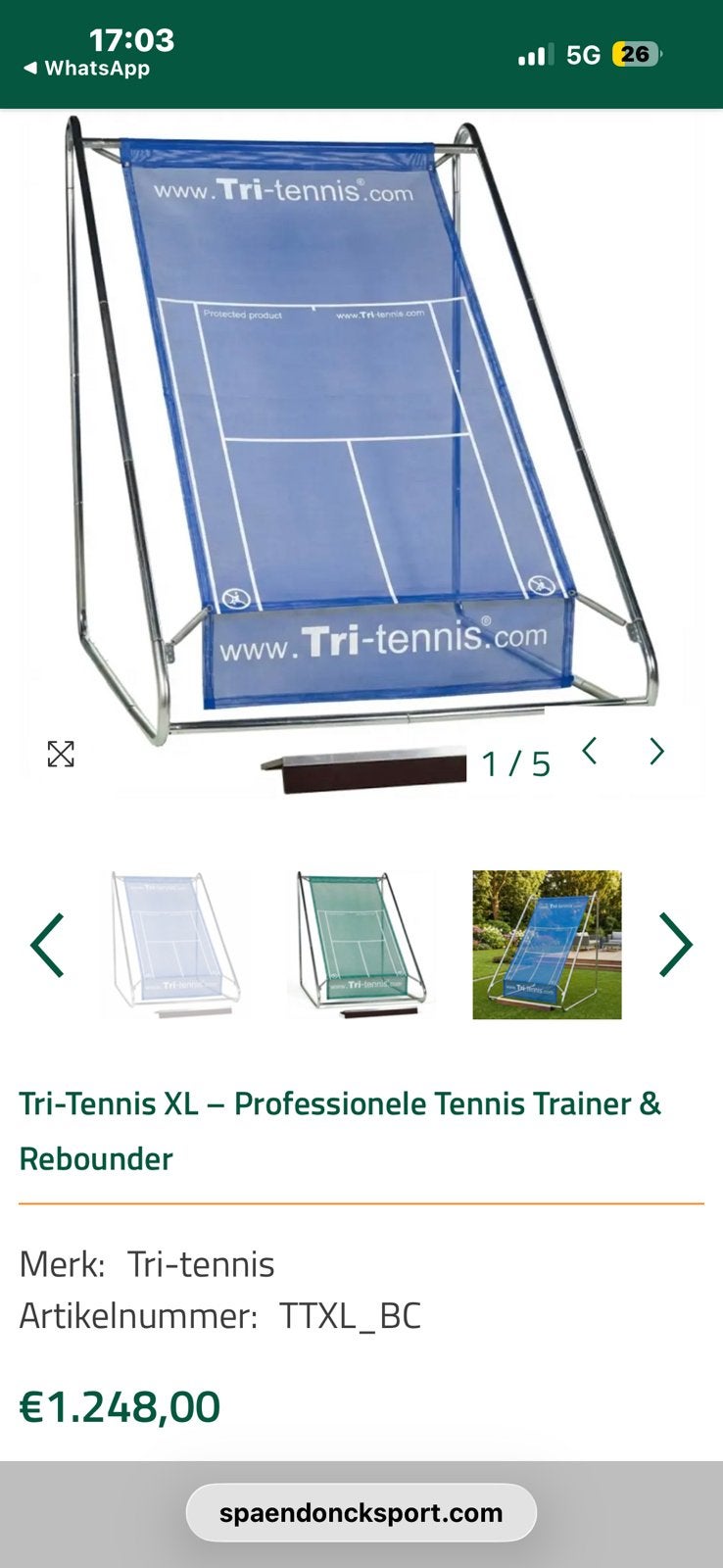 Tri tennis, Ophalen of Verzenden, Zo goed als nieuw, Overige merken, L00
