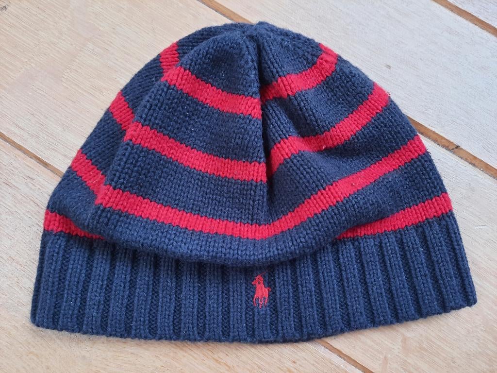 Polo by Ralph Lauren muts blauw rood streep maat OS, Ophalen of Verzenden, Zo goed als nieuw, Polo Ralph Lauren, Jongen