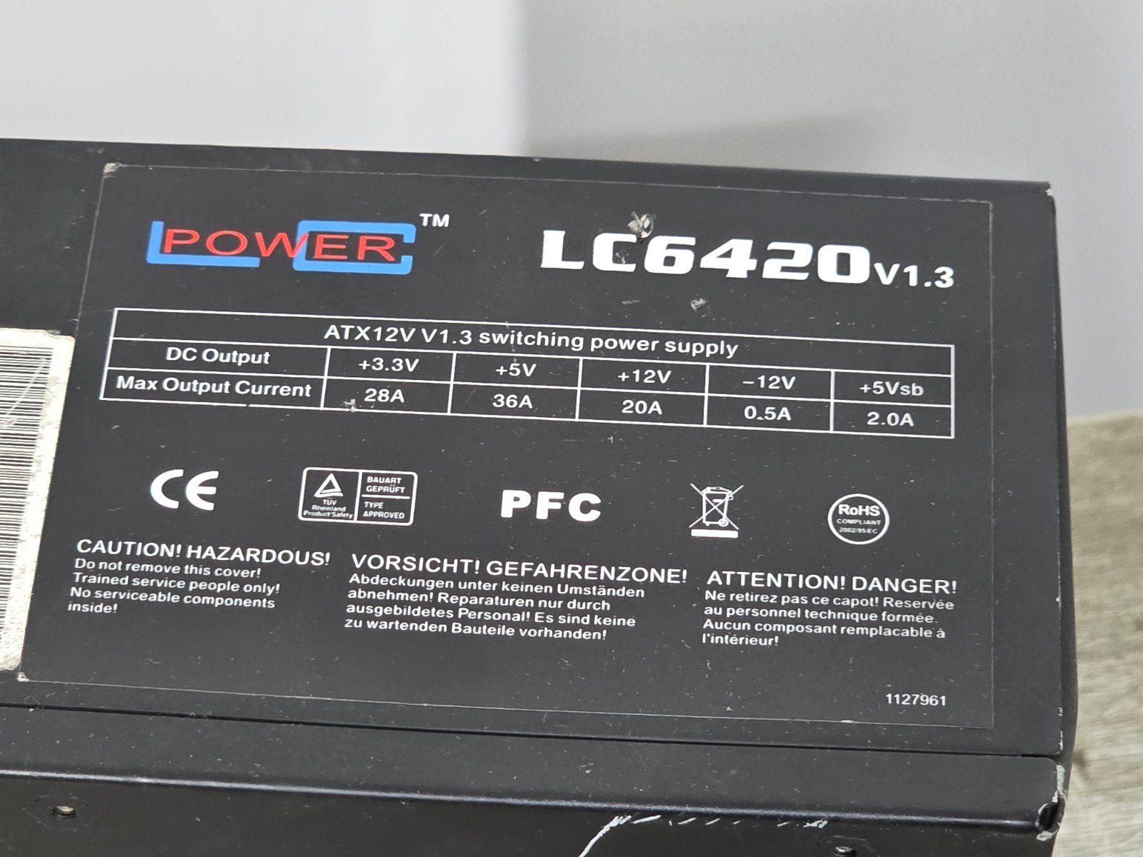 lc power 420w max voeding psu power supply lc6420 v1.3, Gebruikt, ., Ophalen of Verzenden, .