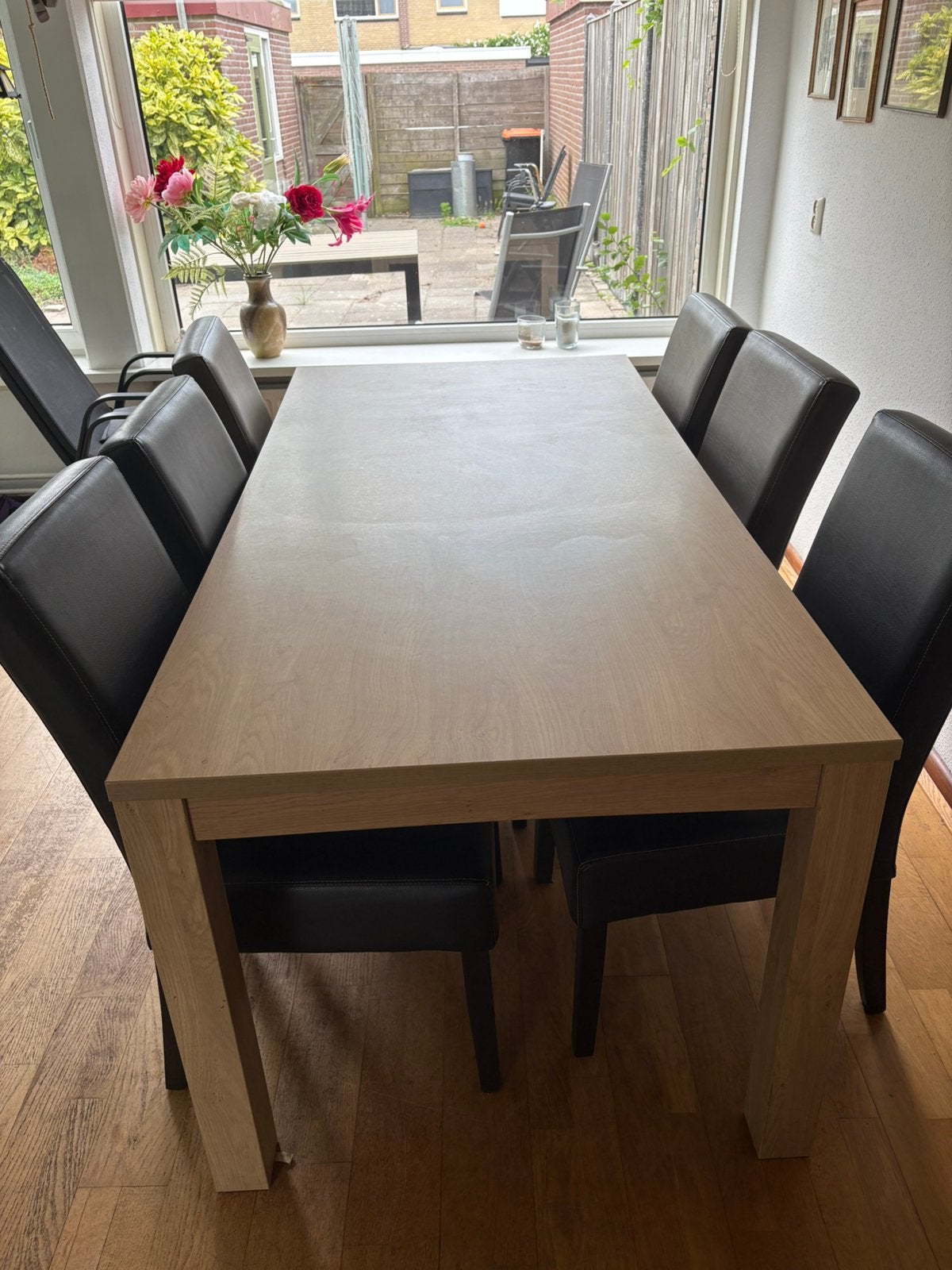 Eettafel met stoelen, Ophalen, Zo goed als nieuw, Rechthoekig, 50 tot 100 cm