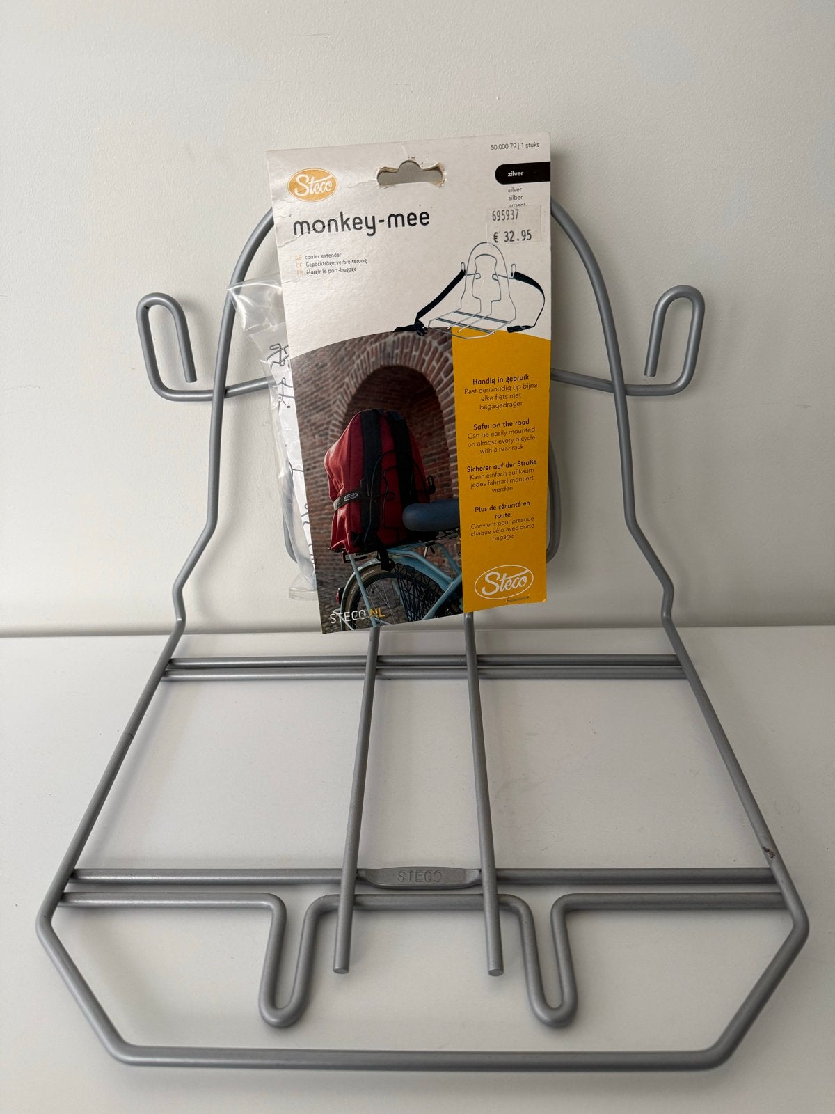 Steco Monkey-Mee Fietsdrager - Zilver, Ophalen, Nieuw