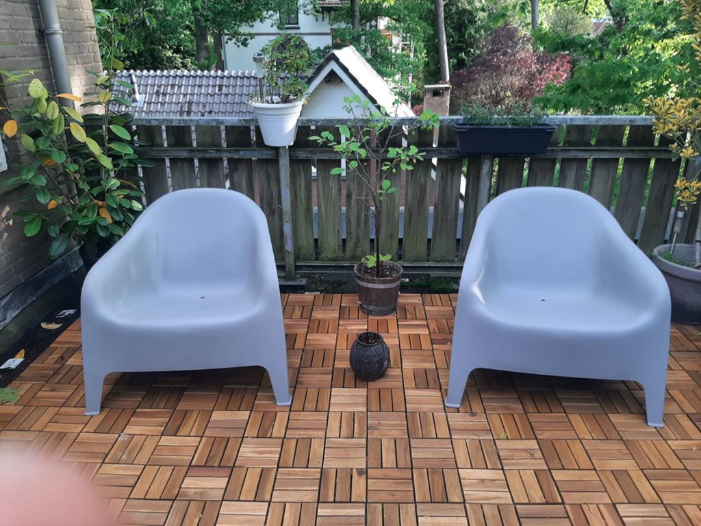 Zo goed als nieuwe tuinstoelen (2 stuks), Ophalen of Verzenden, Zo goed als nieuw, Kunststof, Stapelbaar