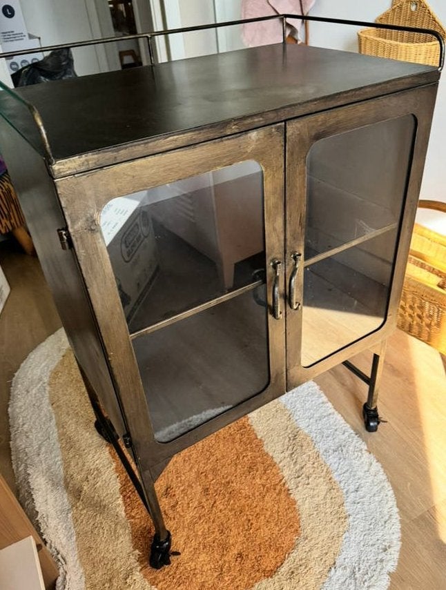 BePureHome metalen kast - antique brass, Ophalen, 100 tot 150 cm, 50 tot 100 cm, Metaal