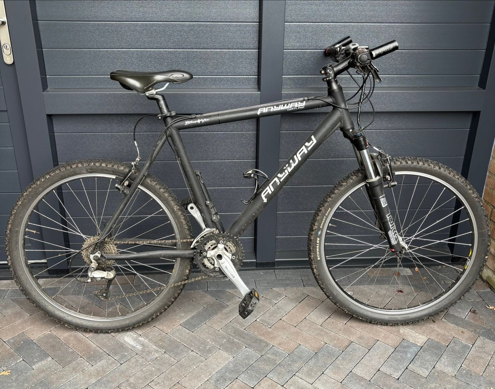 Anyway Mountainbike - Zwart, Goede Staat, Fietsen en Brommers, Gebruikt, Hardtail, 53 tot 57 cm, Ophalen