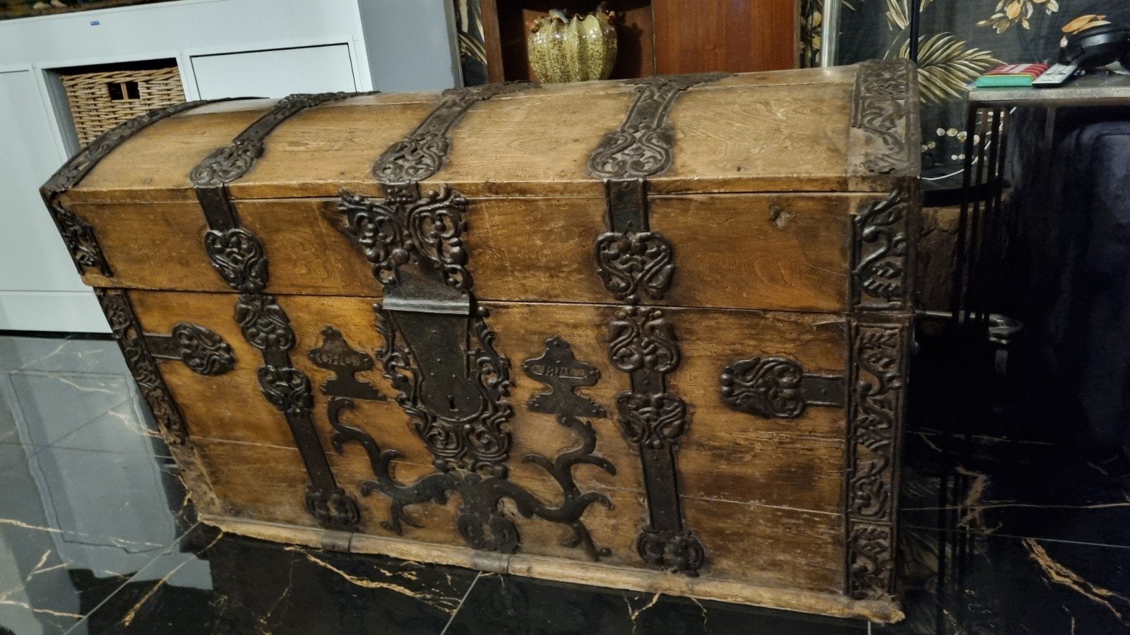 Grote bruidskist - 1814 - 125x85x65cm, Antiek en Kunst, Ophalen