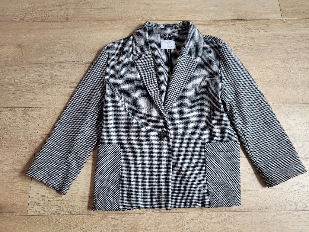 ZARA zwart wit geblokt colbert maat 152 ~ SJ2022, Meisje, Trui of Vest, Ophalen of Verzenden, Zo goed als nieuw