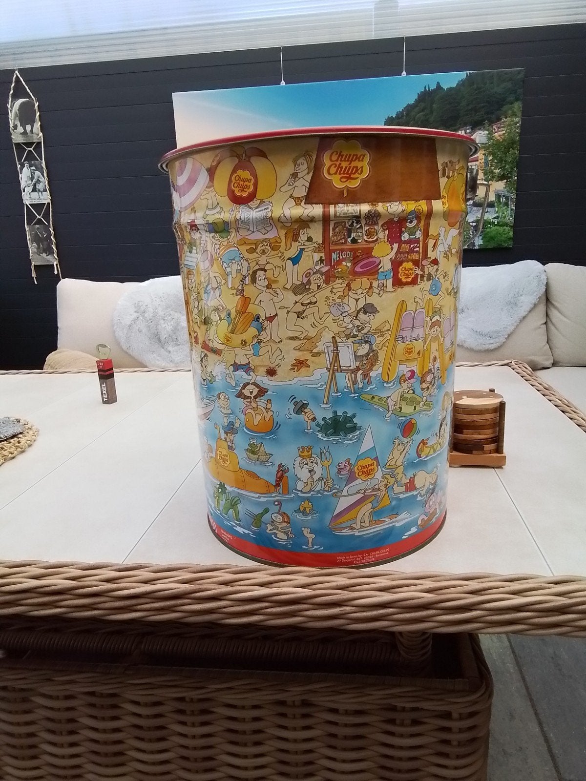 Groot blik, Huis en Inrichting, Woonaccessoires | Prullenbakken, 40 liter of meer, Ophalen, 75 cm of meer