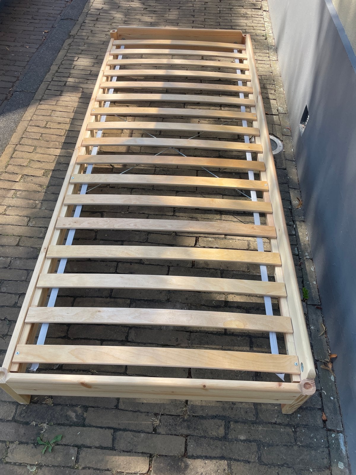 2 eenpersoonsbedden 80x200 met lattenbodem IKEA Utåker, Ophalen, 90 cm, Eenpersoons, Wit