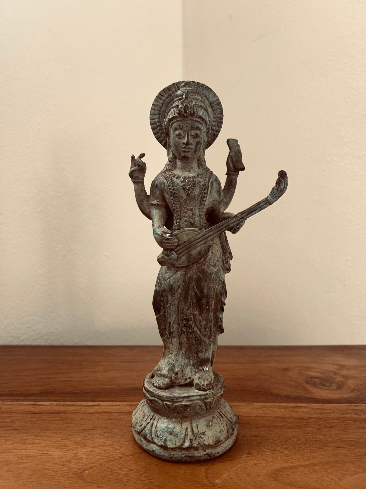 Prachtige oude Balinese bronzen Saraswati, Ophalen of Verzenden
