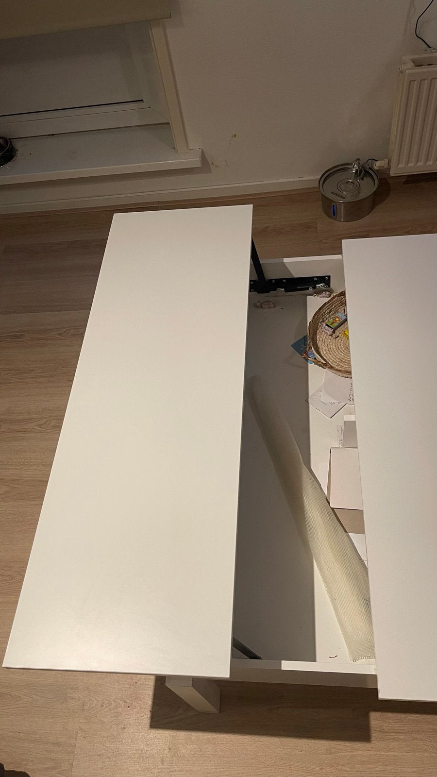 IKEA TRULSTORP Coffee Table with Lift-Top 115x70 cm - White, Gebruikt, 100 tot 150 cm, Overige houtsoorten, 50 tot 100 cm