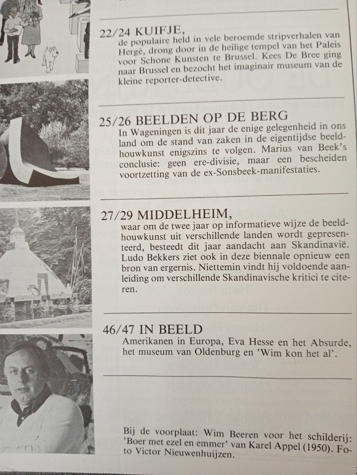 Kunstbeeld Magazine Augustus 1979 - Wim Beeren, Kuifje, Ophalen of Verzenden, Gelezen, Fotografen